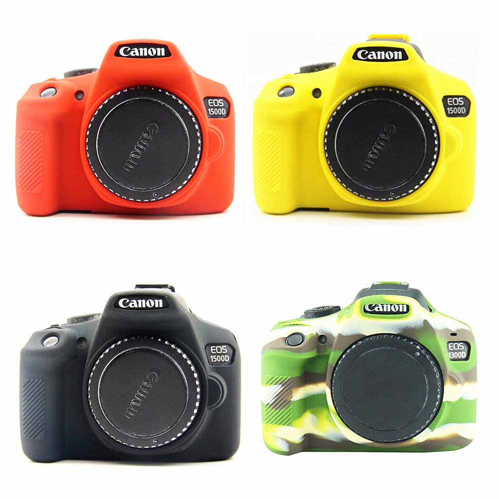 Silicone Armor Skin Case Body Cover Protector for Canon EOS 1500D 2000D Rebel T7 Kiss X90 Digital Camera