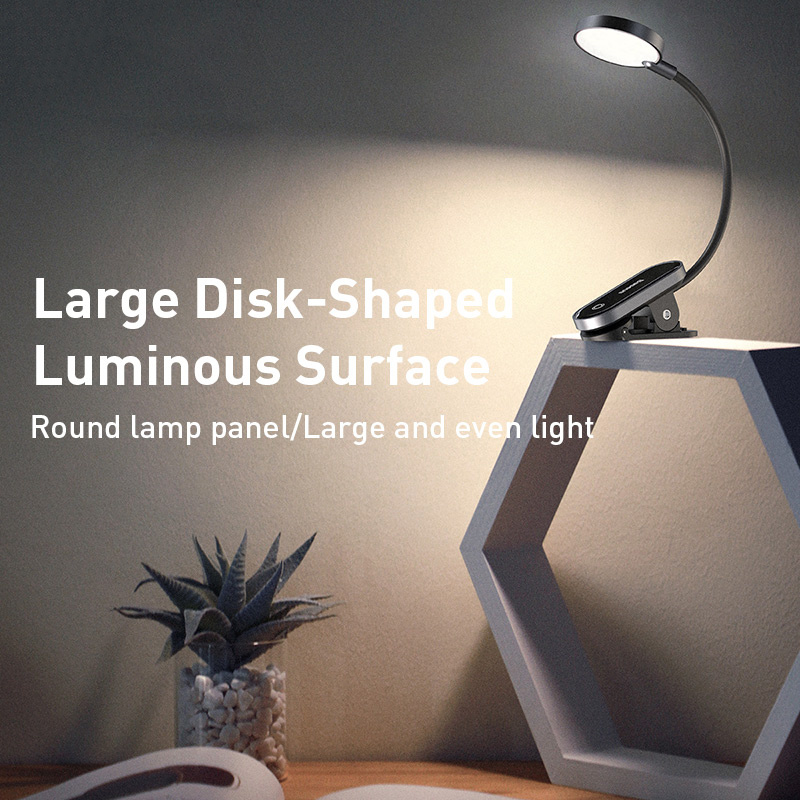 Baseus Usb Oplaadbare Leeslamp Led Clip Tafellamp Traploos Dimbare Draadloze Bureaulamp Touch Led Nachtlampje Laptop Lamp