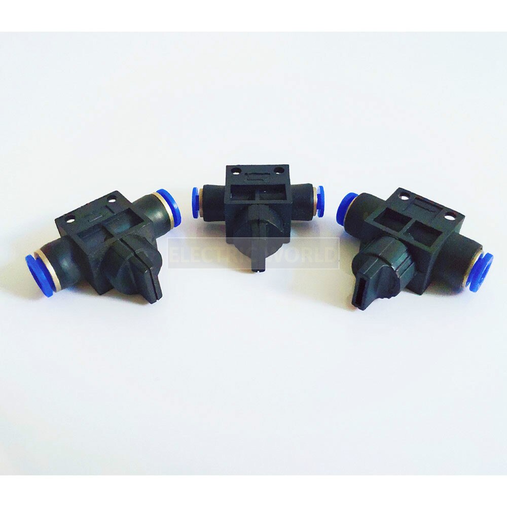 Air Pneumatic Hand Valve Fitting 10mm 8mm 6mm 12mm OD Hose Pipe Tube Push Into Connect T-joint 2-Way Flow Limiting Speed Control