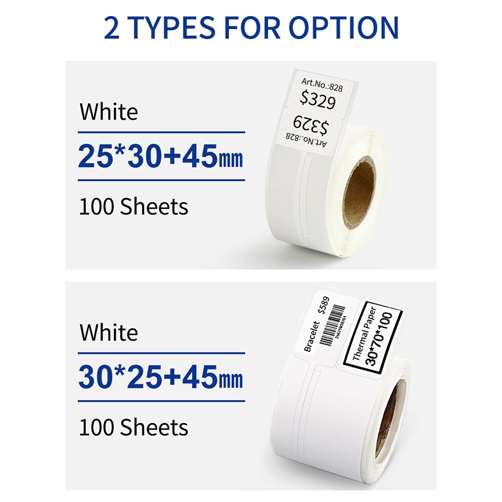 Label Paper Thermal Printing Paper Roll Price Label Paper Waterproof Oil-Proof Tear Resistant for B3S/B11/B21 Thermal Printer