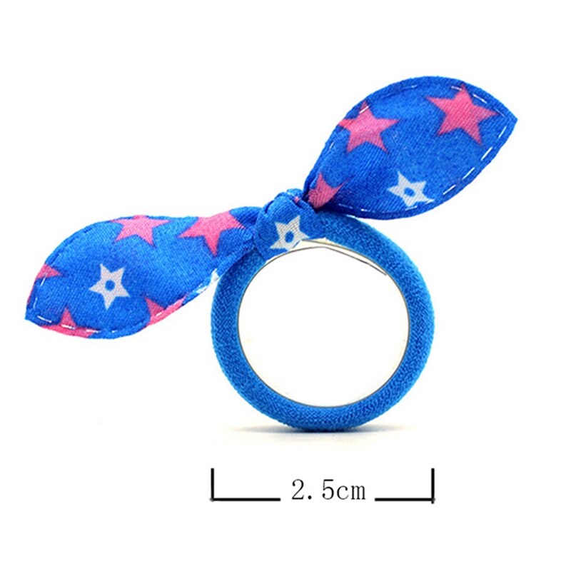 100PCS Kids Girl Mixed Color Rabbit Ear Elastic Hair Bands Rabbit Ears Hair Accessories Ponytail Holder Rubber Bands Hair Ropes