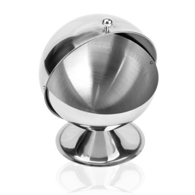 SphSpherical Sugar Bowl Home Stainless Steel Kitchen Seasoning Bottle Spice Tank Can Flip Jars Solid Seasoning Box