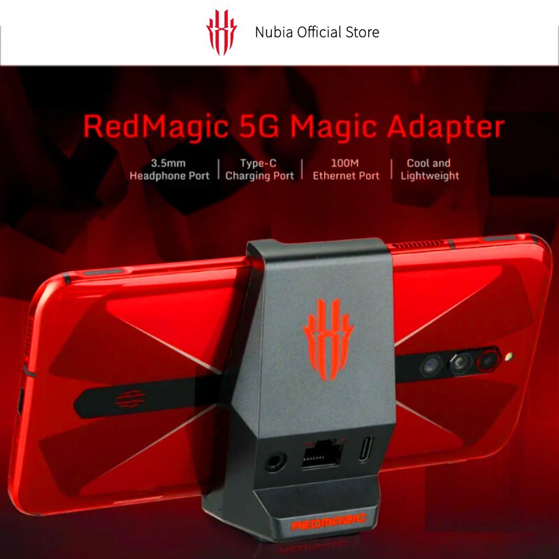 Original nubia RedMagic 5G Magic Adapter with Type-C Charging Port 3.5mm Headphone Jack 100mb Ethernet Port for Red Magic 5S