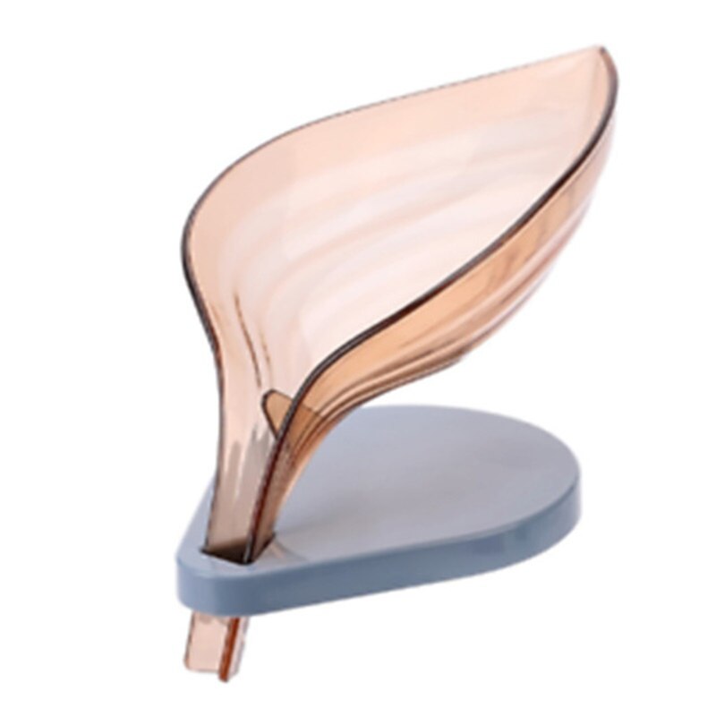Portable Soap Box Home Supplies Leaf Holder Bathroom Soap Case Non-slip Conveniet Clean Wash Safe Hand Kitchen Bathroom Soap Box: brown