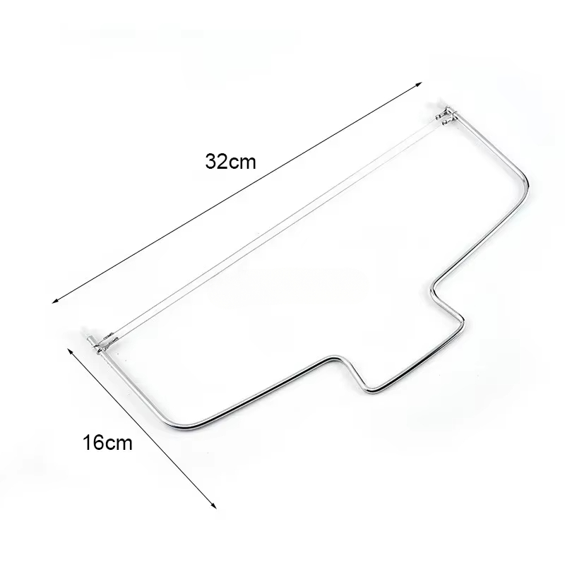 Justerbar tårtutskärare och avjämnare för bakning med 2- trådar, rostfritt stål, silver