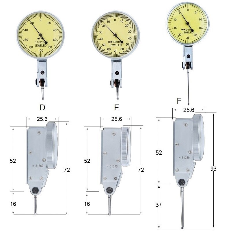 0.001mm Precision Leverage Dial indicator 0-0.8mm Metric Dovetail Rails Measuring Instrument Tool Shaft Runout Analog Test