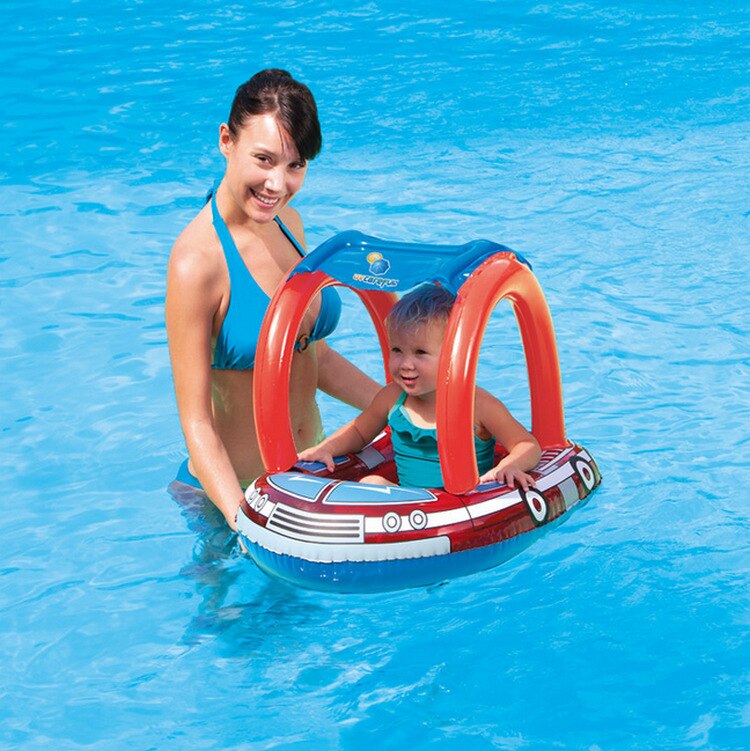 1-3 Years Baby Floats Kids Floats Baby Inflatable Pool Float for Baby Car Shape Swimming Ring