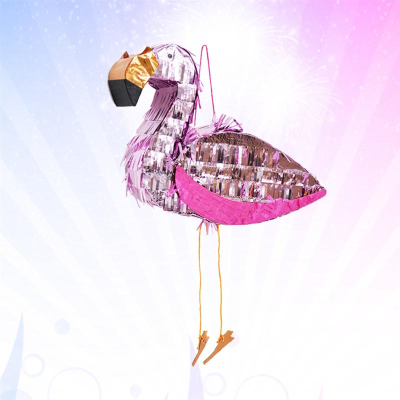 Pinata-jouet en forme de flamand rose pour enfants, accessoires de jeu, décoration multicolore créative, pour fête d'anniversaire