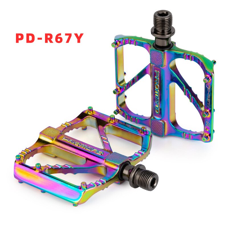 Promend sykkel flate pedaler mtb landeveissykkel 3 lager peilin pedaler rask demontering anti-skli ultralette pedaler sykkel tilbehør: R67y