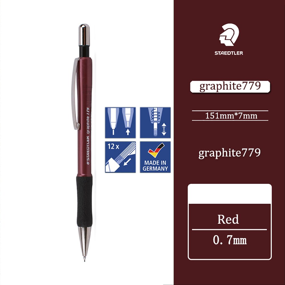 Staedtler 779 mekanisk blyant papirvarer kontorartikler skoleartikler 0.5mm/0.7mm: 07 røde