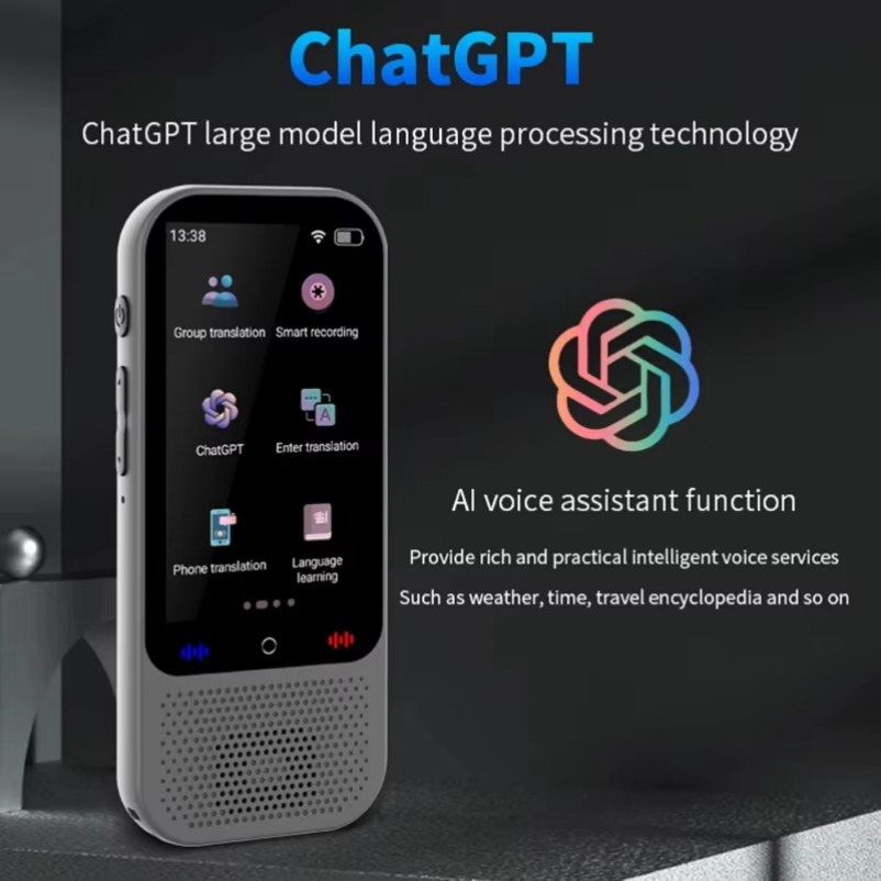 S80 Pro Intelligentes Übersetzungsgerät, 138 Sprachen, intelligente Aufzeichnung, 19 Offline-Echtzeit-Chat, GPT AI-Sprachfoto-Übersetzung