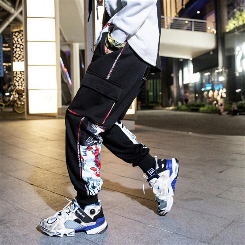 NAGRI Casual pantalones de chándal de los hombres de invierno algodón Harem pantalones 3D Graffiti de Hip Hop Streetwear hombre Harajuku camisetas Pantalones