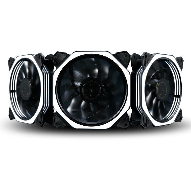 EastVita LED Light PC Computer Fan Quad LED Light 120mm PC Computer Case Cooling Fan CPU Cooler Fan For Computer: White Light