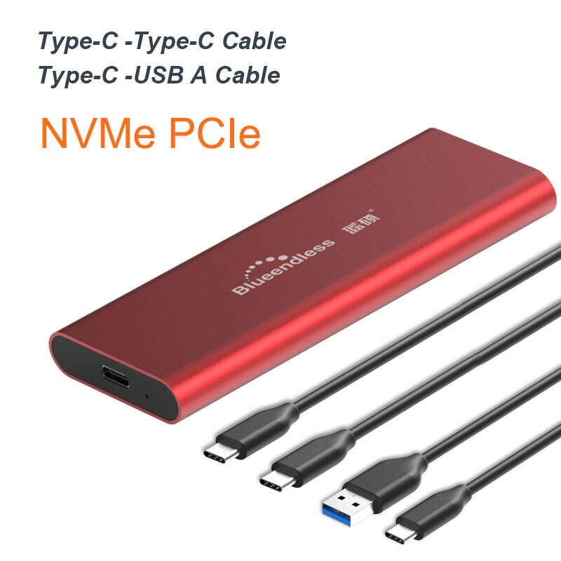 PCIE M.2 NVME USB SSD obudowa M z tuleją samozaciskową C USB 3.1 2240/2280 obudowa na SSD aluminium 10 gb/s pudełko zewnętrzne solidny dysk zewnętrzny: M280N Red C-A.C-C
