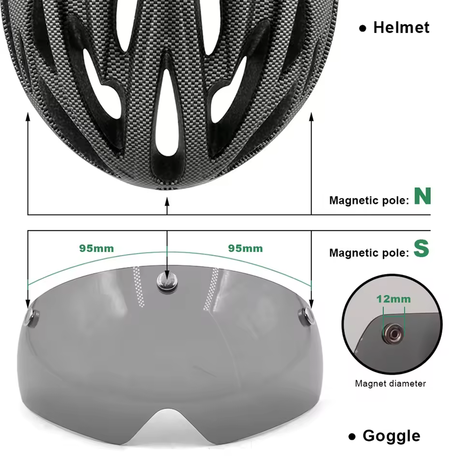 Radfahren Sonnenbrillen Fahrradhelm Brille Visier Zubehör Helmzubehör Brille Visierzubehör Transparent Grau Gelb