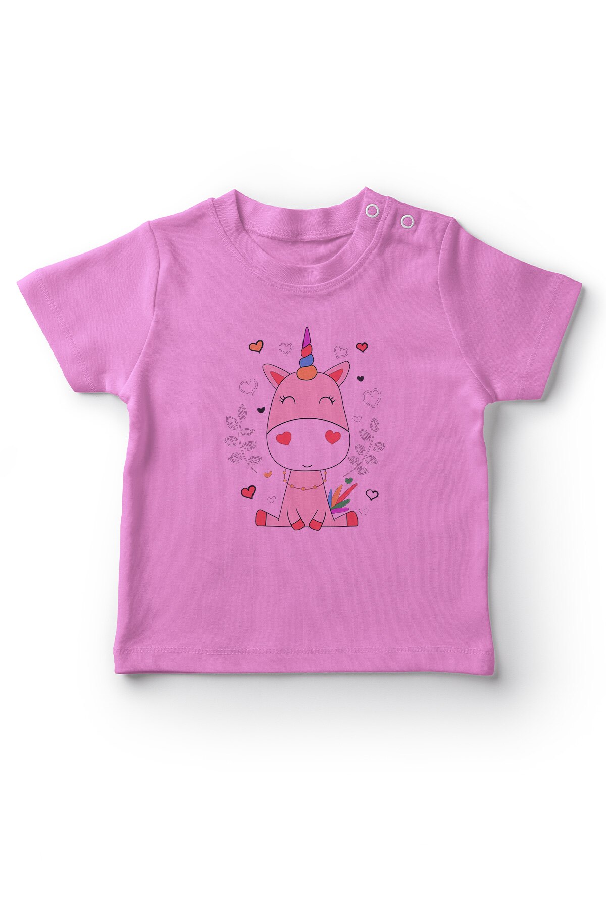 Angemiel Baby Colorful Tail Cute Unicorn Girl Baby T-Shirt Pink