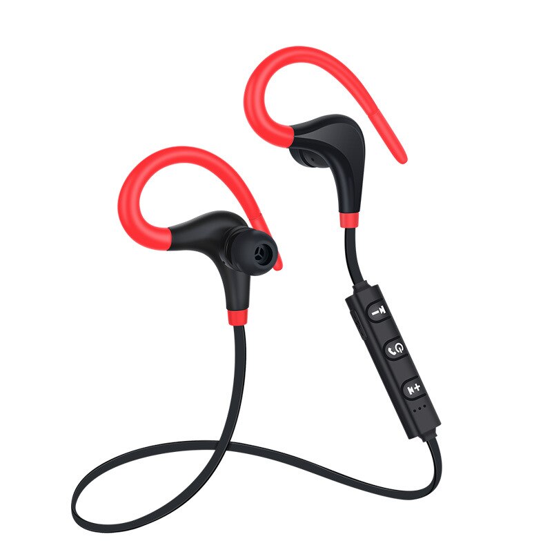 Sport oordopjes koptelefoon voor iphone  xs 8 7 xiaomi 6 5 smartphone draadloze koptelefoon oorhaak bluetooth oordopjes microfoon headset: Rood