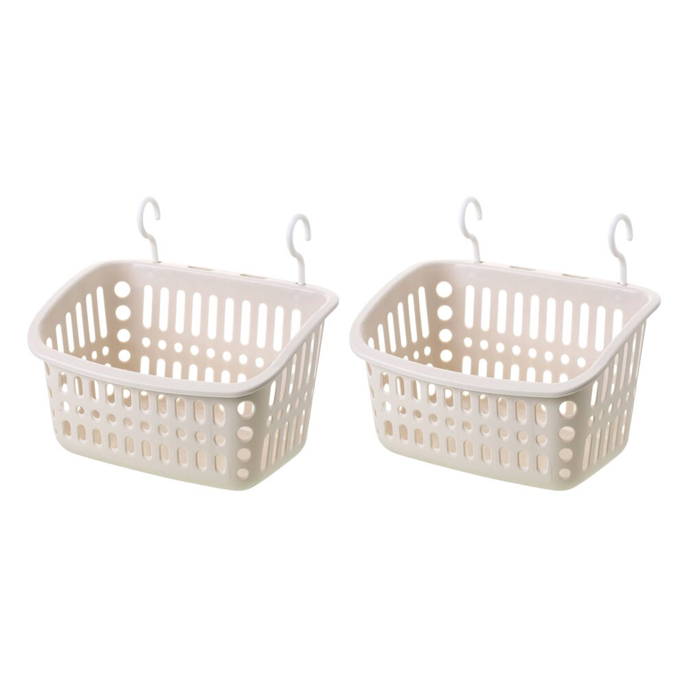 2 stk plast hængende kurv elegant minimalistisk køkken badeværelse artikel organizer opbevaringskurv: Burgunder