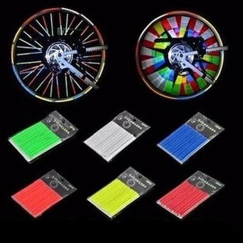 12 Pcs/set Bike Wheel Light Bicycle Reflector DIY Wheel Spoke Protector Covers MTB Bicycle Decoration Bicycle Accessories