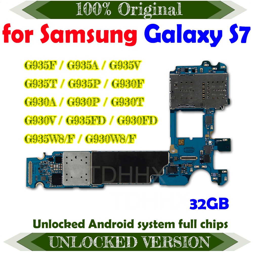 32 Gb Originele Voor Samsung Galaxy S7 Rand G935F G935A G935V G935T G935P G930F G930A G930P G930T G930V G935FD G930FD moederbord