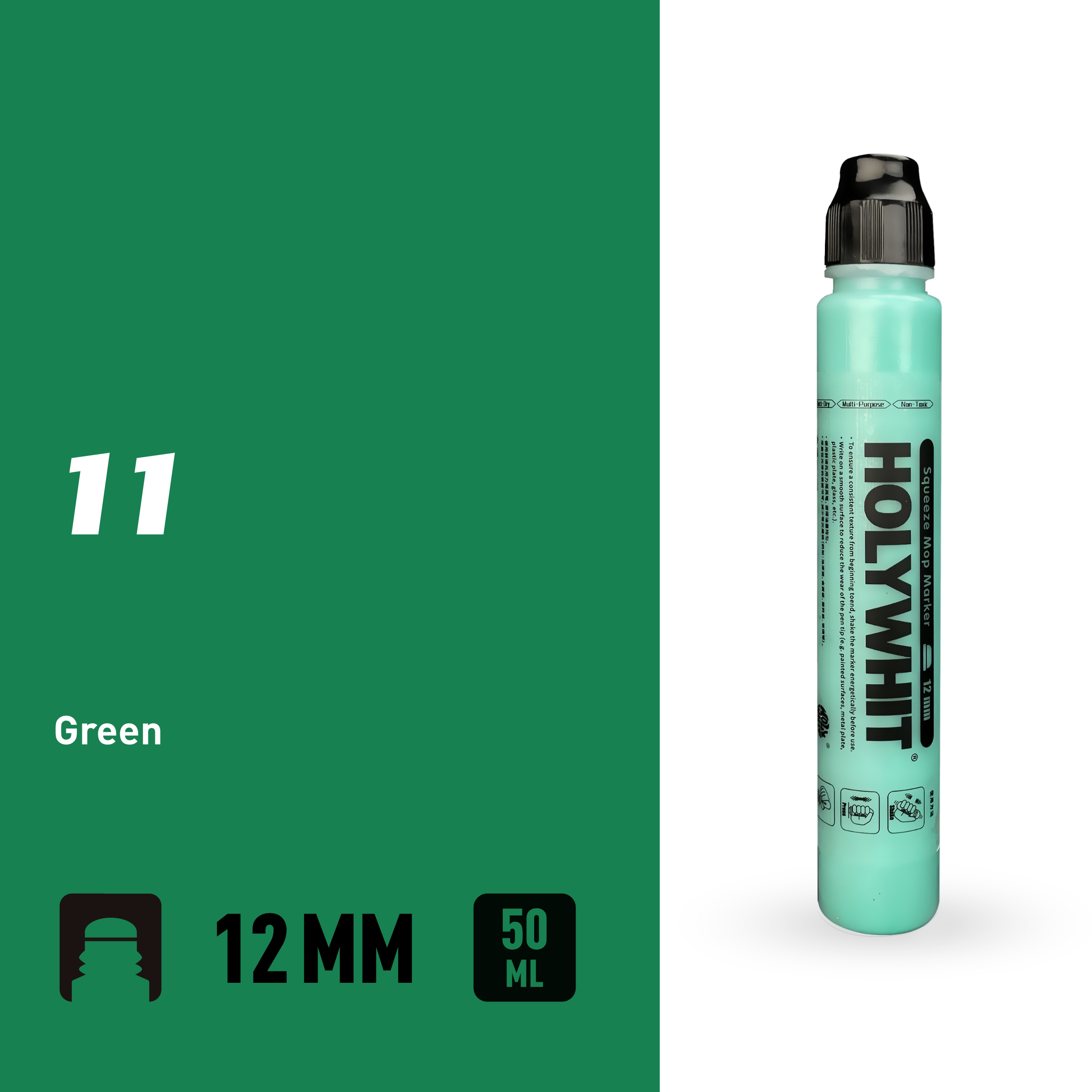 50ml graffiti pływ długopis Farba na bazie oleju Podpis Okrągła końcówka Zakreślacz Wodoodporny 12mm farba długopis znak Malowanie ścian: zielony