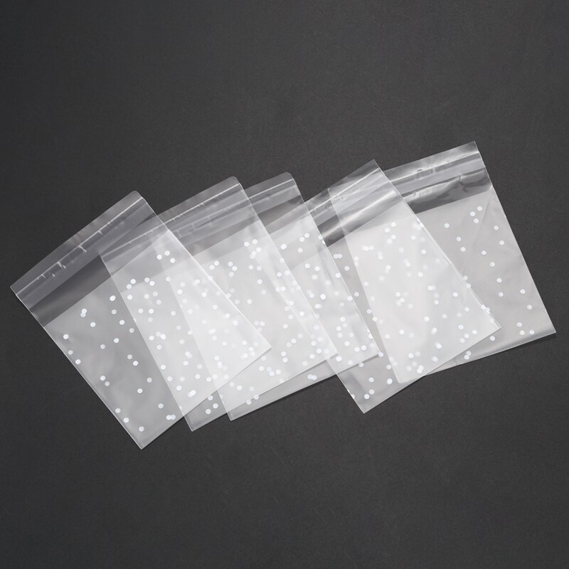 100 stk frostede søde prikker plastikpakke slik kage sæbe emballage poser cupcake wrapper selvklæbende prøvepose
