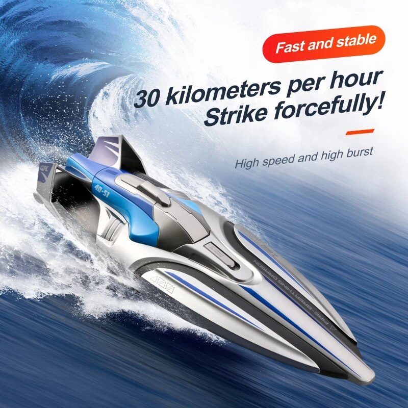 Speedboat 2.4Ghz 4CH, bateau à grande vitesse, télécommande, 30 km/H, double moteurs, Rechargeable, étanche, Anti-Collision, jouet pour avion