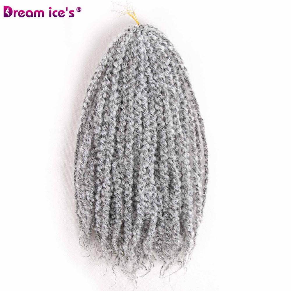 Dream ice-trenzas de pelo rizado Afro freetress, extensiones de cabello trenzado preloop, 60 raíces, un paquete: #Gris
