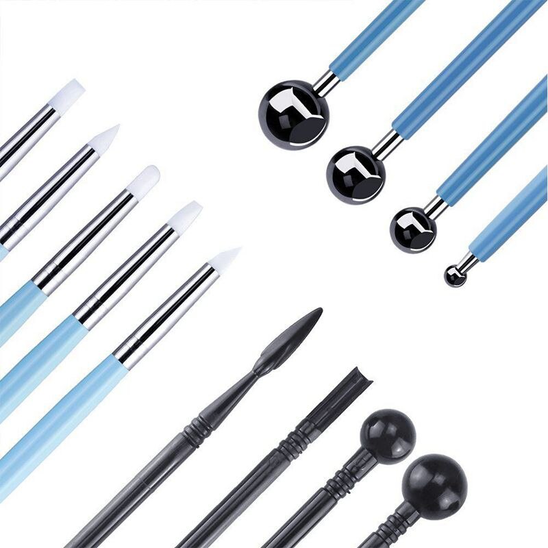 15 Pieces Carving Modeling Tool Set Including Ball Stylus Clay Sculpting Tools, Dual-Ended Pottery Tools, Ball Rod Stylus