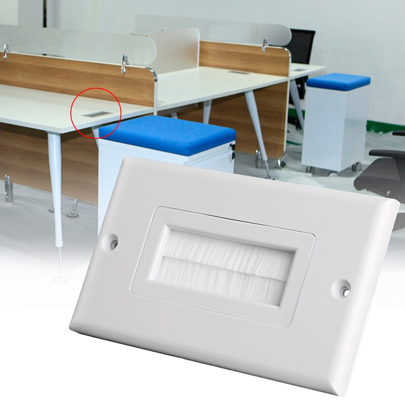 1 Single Gang Haren Borstel Muur Plaat Poort Insert Cover Outlet Mount Panel