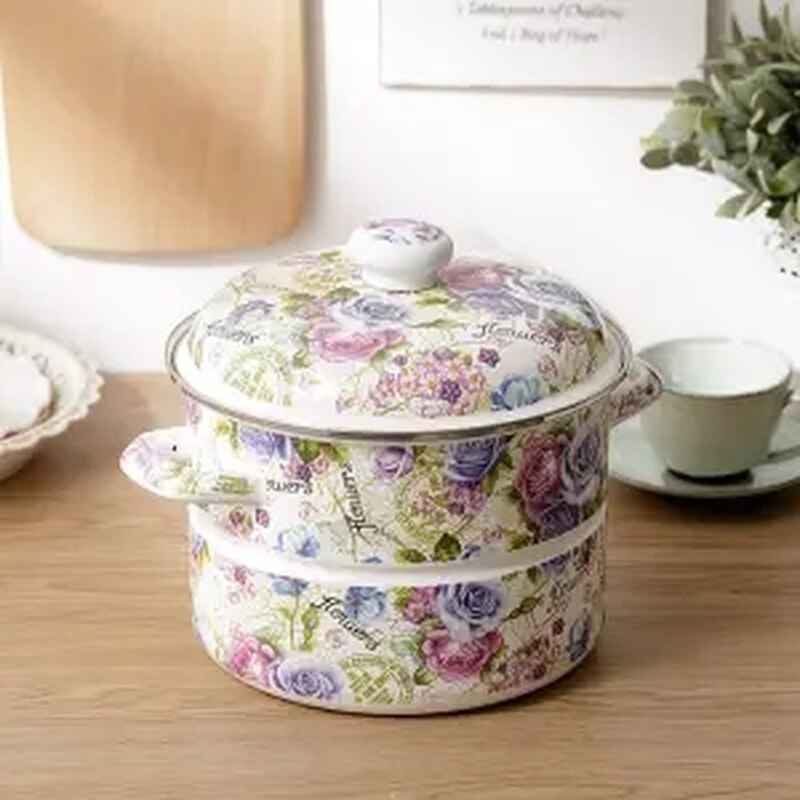 Enamel Thickened Enamel Soup Pot 18/20/22/24/28cm Steamer Milk Pot Stew Pot Boiling Traditional Chinese Medicine Kettle General