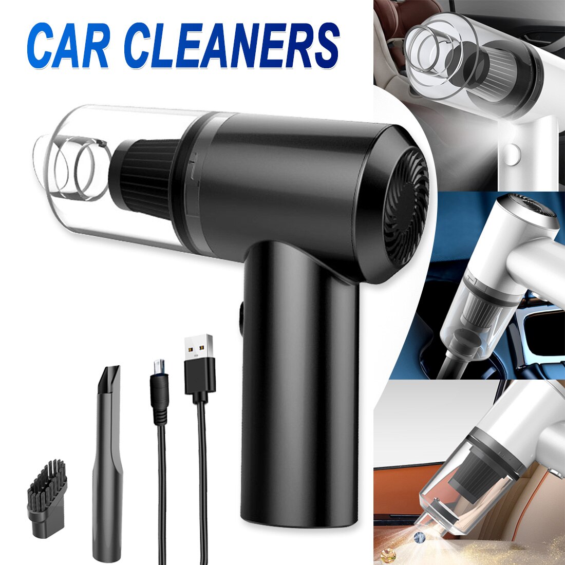 Portable Mini Wireless Car Vacuum Cleaner Wet Dry Dual Use Handheld Auto Vacuum Cleaner for Car Interior & Home Cleaning