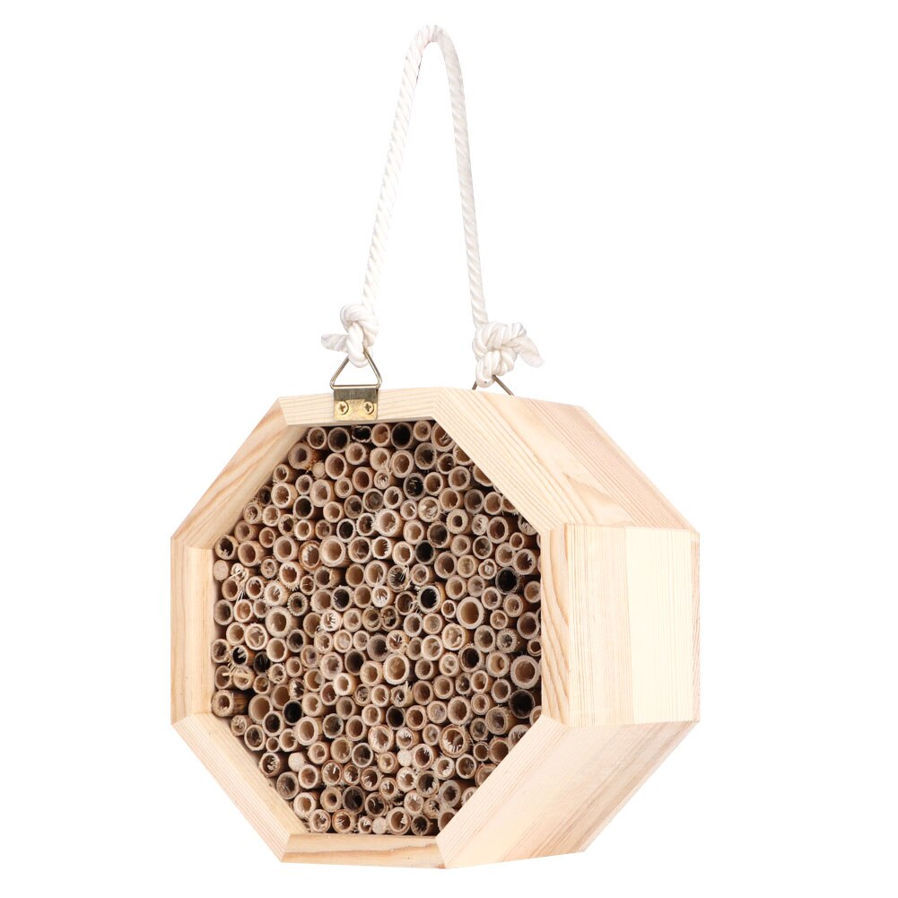 Wooden Bee Insect House Wood Bug Room Hotel Nesting Box for Outdoor Shelter Garden Nests Box Decoration Durable