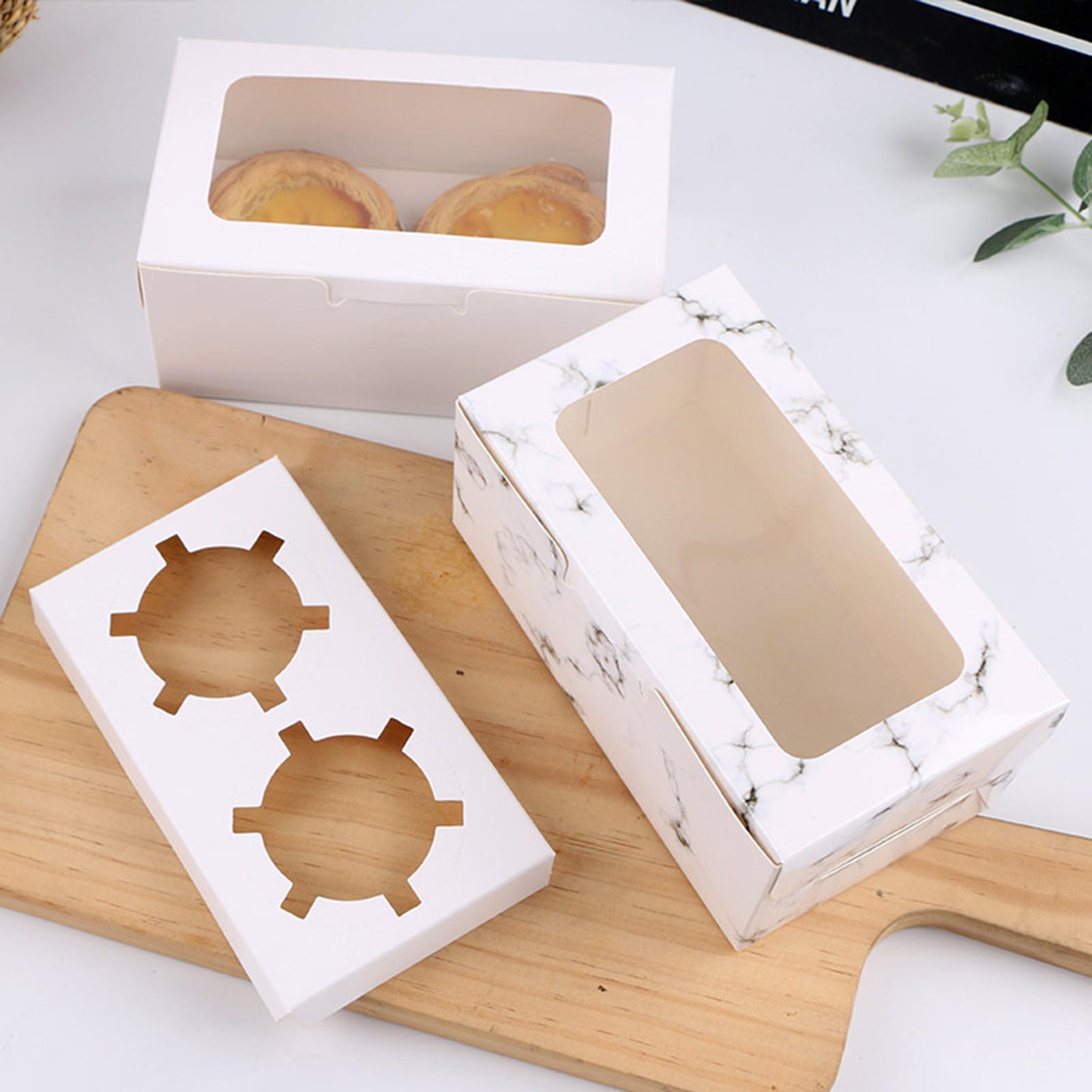10 Stuks Cupcake Muffin Cookies Kraftpapier Verpakking Container Met Kartonnen Geschenkdozen