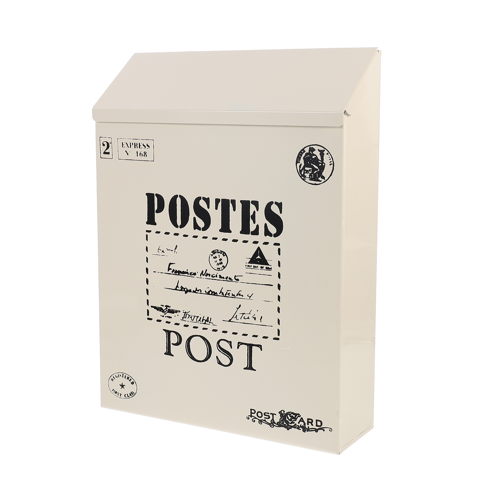 Vintage Mailbox Afsluitbare Mail Box Suggestie Doos Retro Wandmontage Mailbox: White