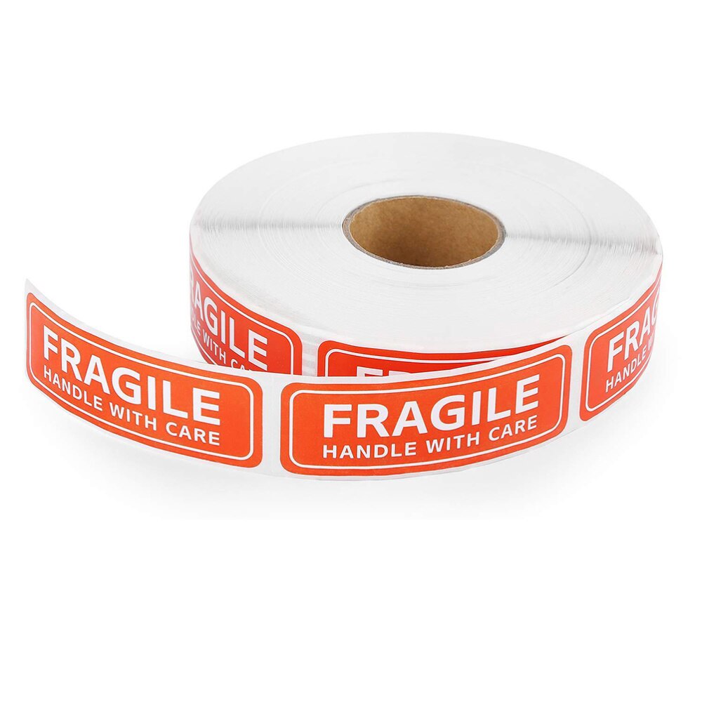 1 Roll Stickers Practical Durable Handy Adhesive Warning Sign Package Sign Fragile Warning Sticker Warning Decal (125Pcs/Roll)