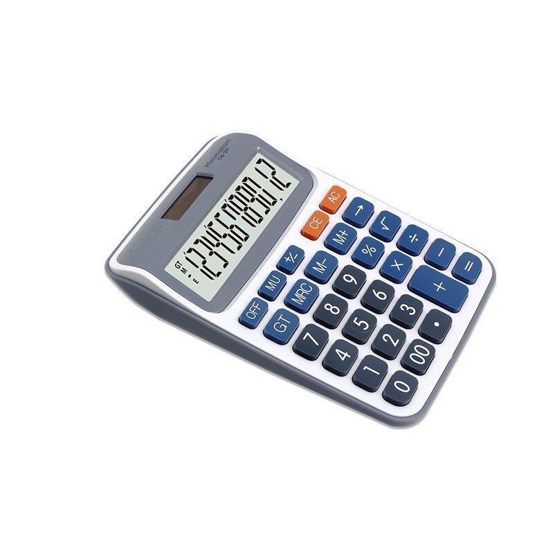 12-digit display calculator, desktop office calculator, solar dual power supply