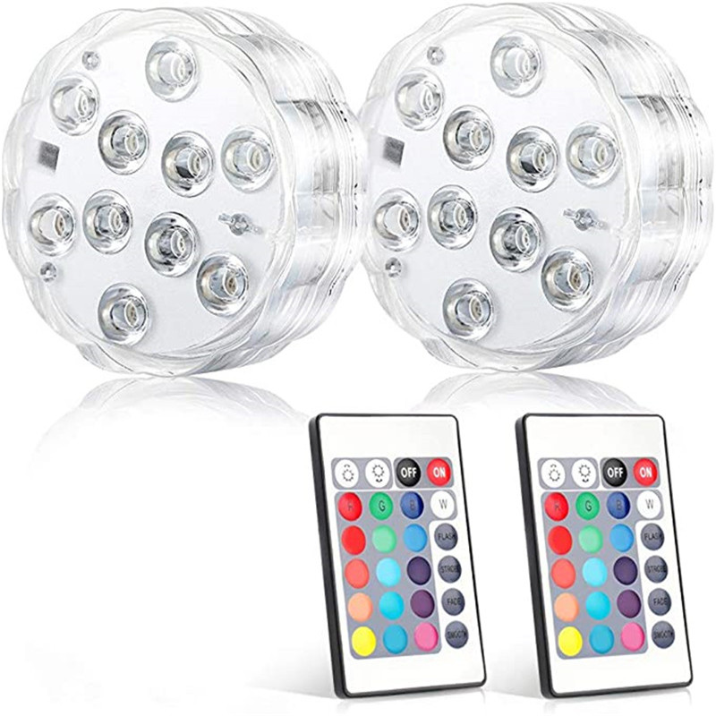 Lampe de Nuit Sous-marine à 10LED RGB SubSN, Luminaire à Piles, Idéal pour un Jardin, une Piscine, un Vase ou une ixde Mariage