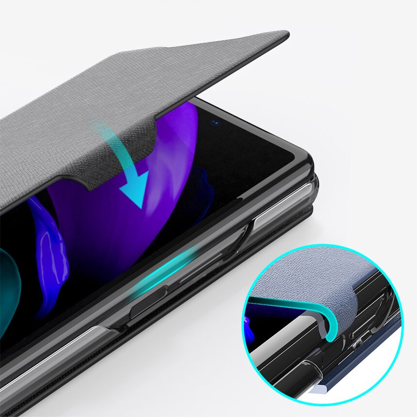 Galaxy Vouw 2 Case Case Voor Galaxy Z Fold2 5G Leather Flip Case Mobiele Telefoon Shell 2 Kleuren Optionele nieuwkomers