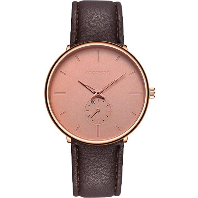 Minimalistiske herre casual ure til mænd business ur mandlige rustfrit stål mesh bælte simpelt kvarts ur reloj hombre: L rosa guldbrun