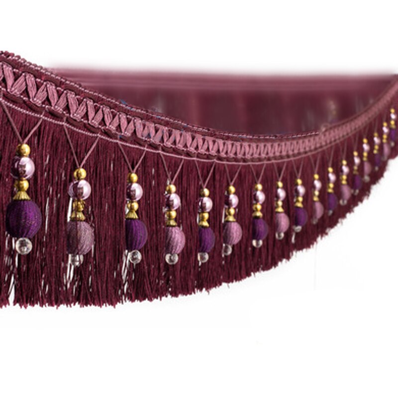 Garniture de gland de rideau de couture, robe de danse à franges de ruban de dentelle, vêtement de scène, bord de rideau de maison, accessoires décoratifs d'artisanat de bricolage, 3m: vert militaire