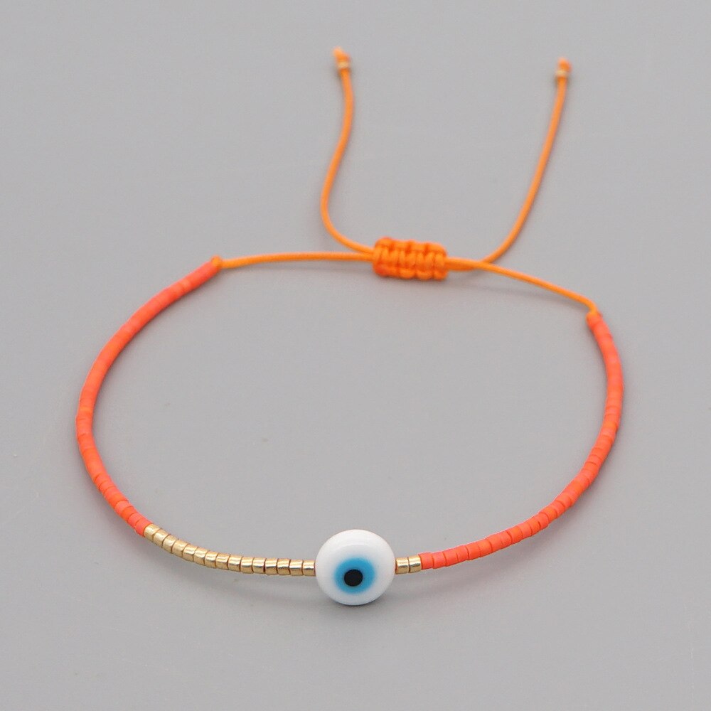 Bransoletka z greckim oczkiem bransoletka z tureckim nazarem String proste bransoletki dla kobiet mężczyzn koraliki Miyuki biżuteria Pulsera mal de ojo: N