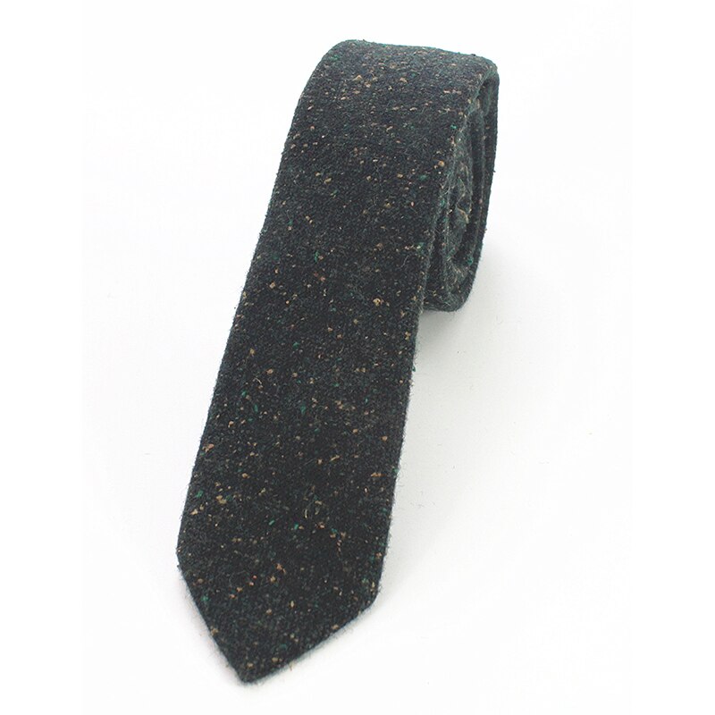 JEMYGINS Wool Ties For Men 6cm Slim Solid Plaid Neck Tie Skinny Vestidos Cashmere Necktie Cravat Accessories Box: 7
