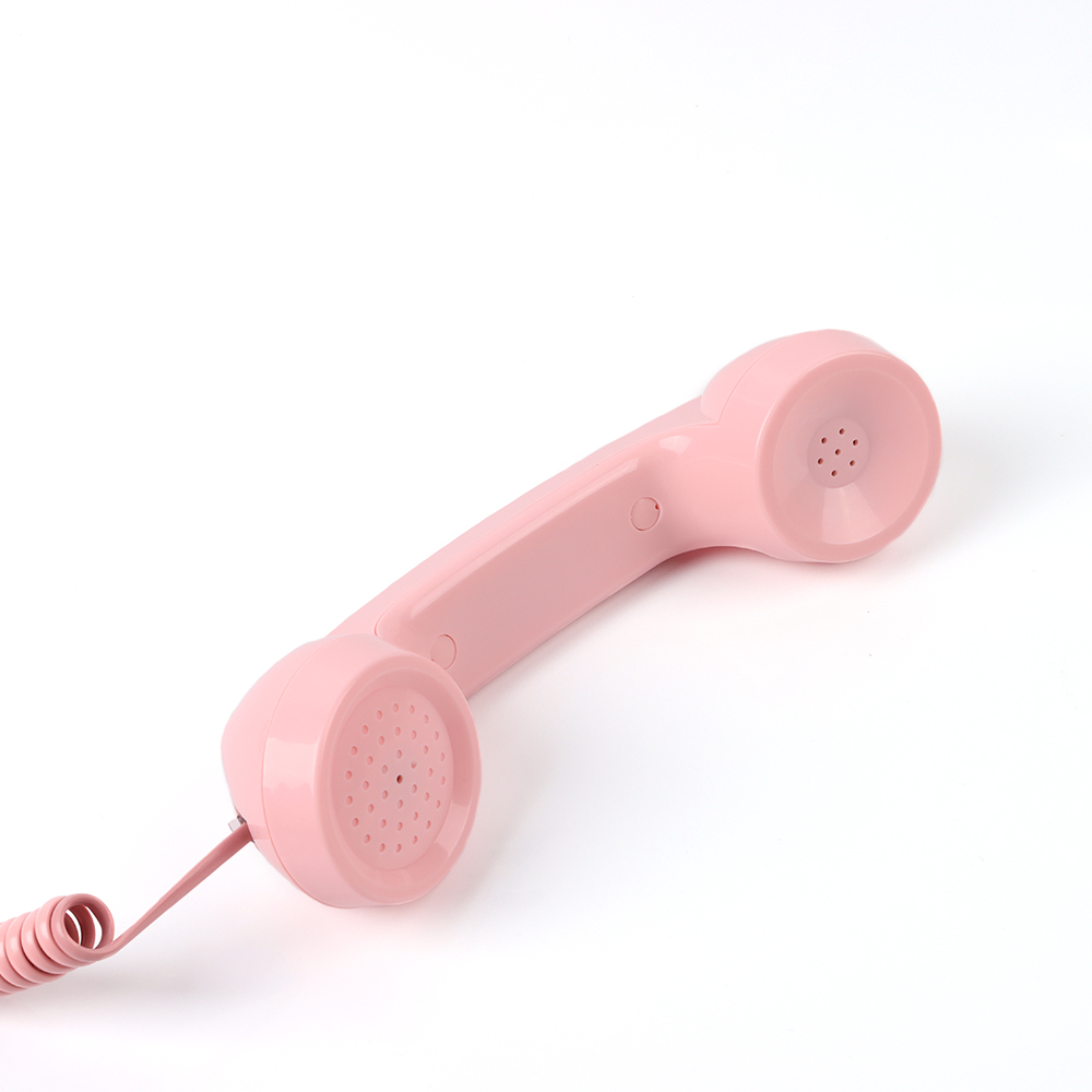 Telefony obrotowe retro telefon z 1980s, retro przewodowy telefon stacjonarny dla domu/biura różowy europejski stacjonarny