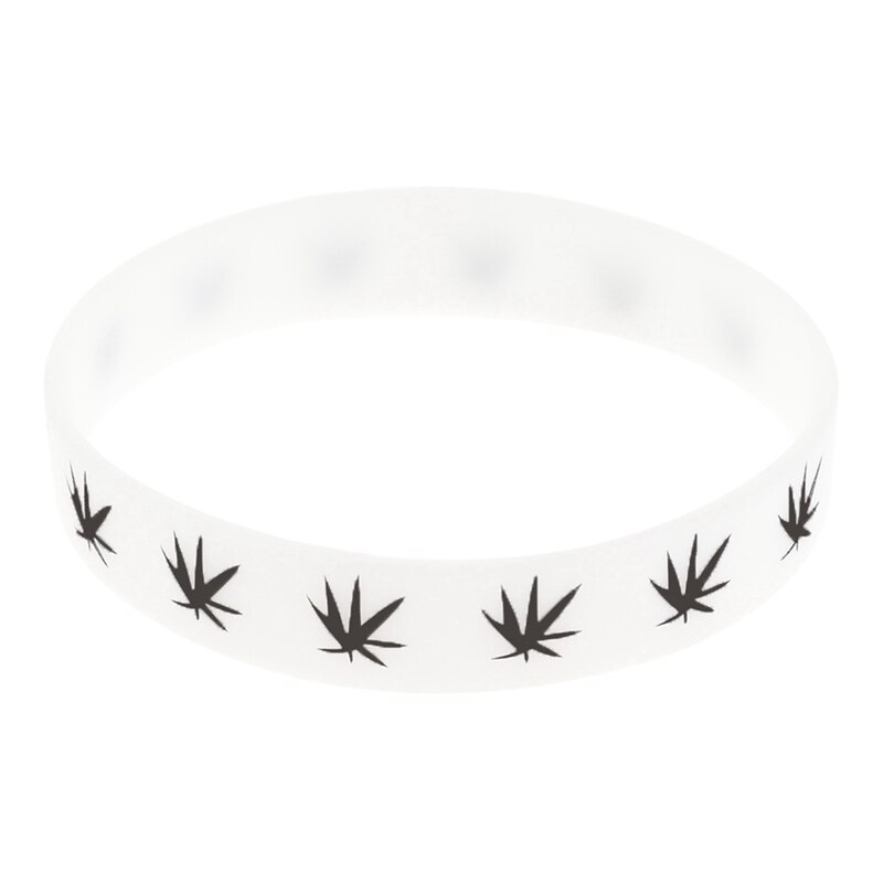 Pulseira de silicone & pulseiras preto branco cor pulseira moda jóias impressão 1pc pulseira: White