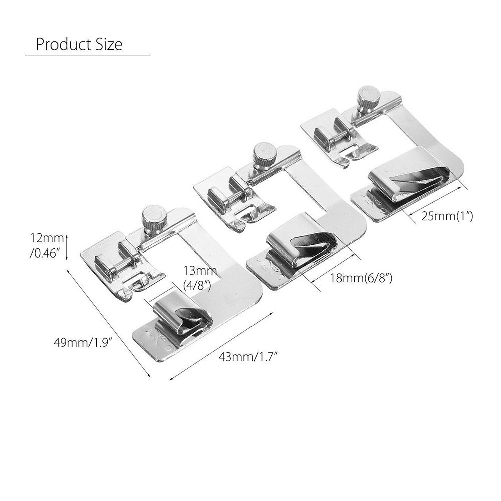 1 pz cucito Hemmer pressore orlo arrotolato piedi accessori per cucire piedino per uso domestico piedino multifunzione per macchina da cucire: Grigio scuro
