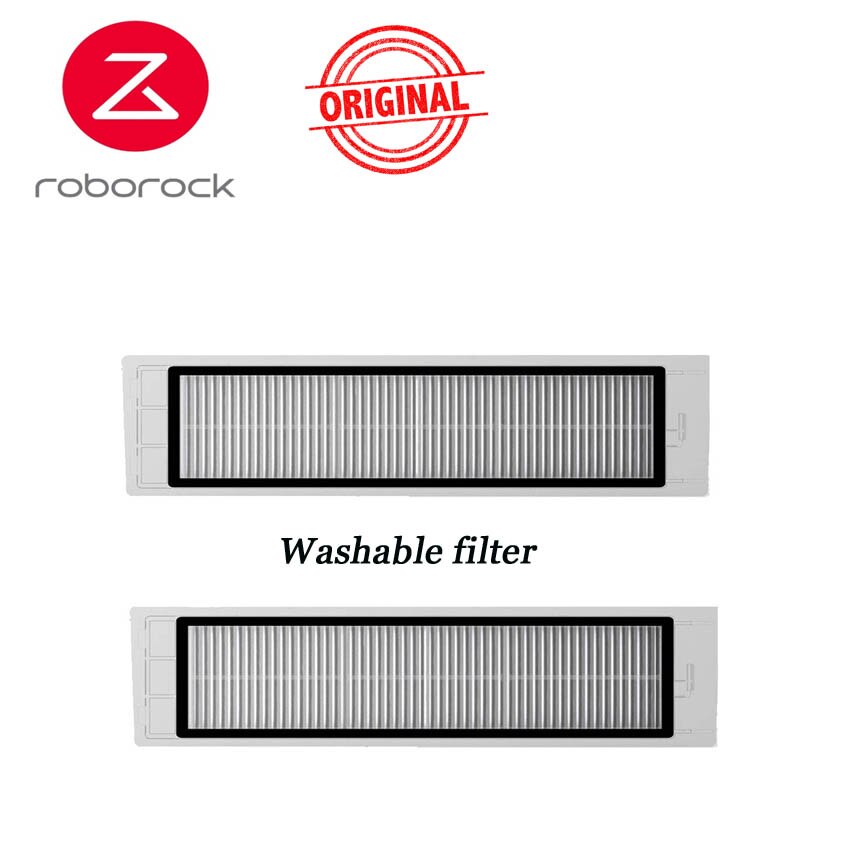 Original roborock tilbehør  s5 max filter aftagelig hovedbørste sidebørster moppe klud  s6 maxv  s4 s50 s60 støvsuger dele: Vaskbart filter