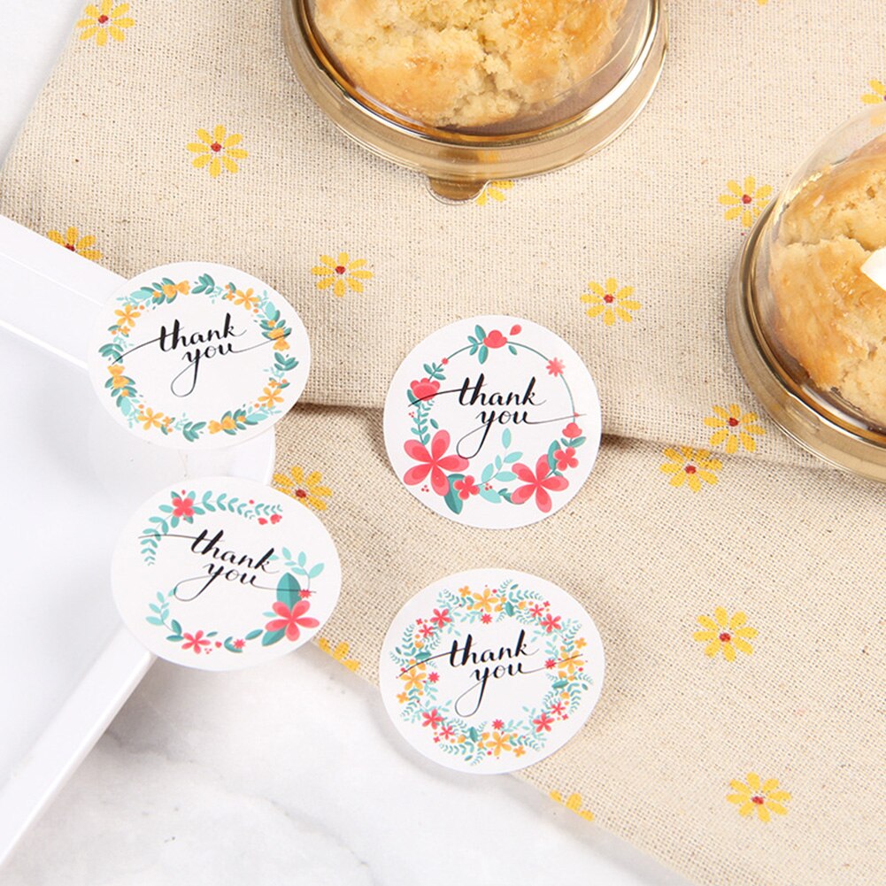 10 Vellen Ronde Bedankt Bloem Seal Sticker Verpakking Bakken Labelse