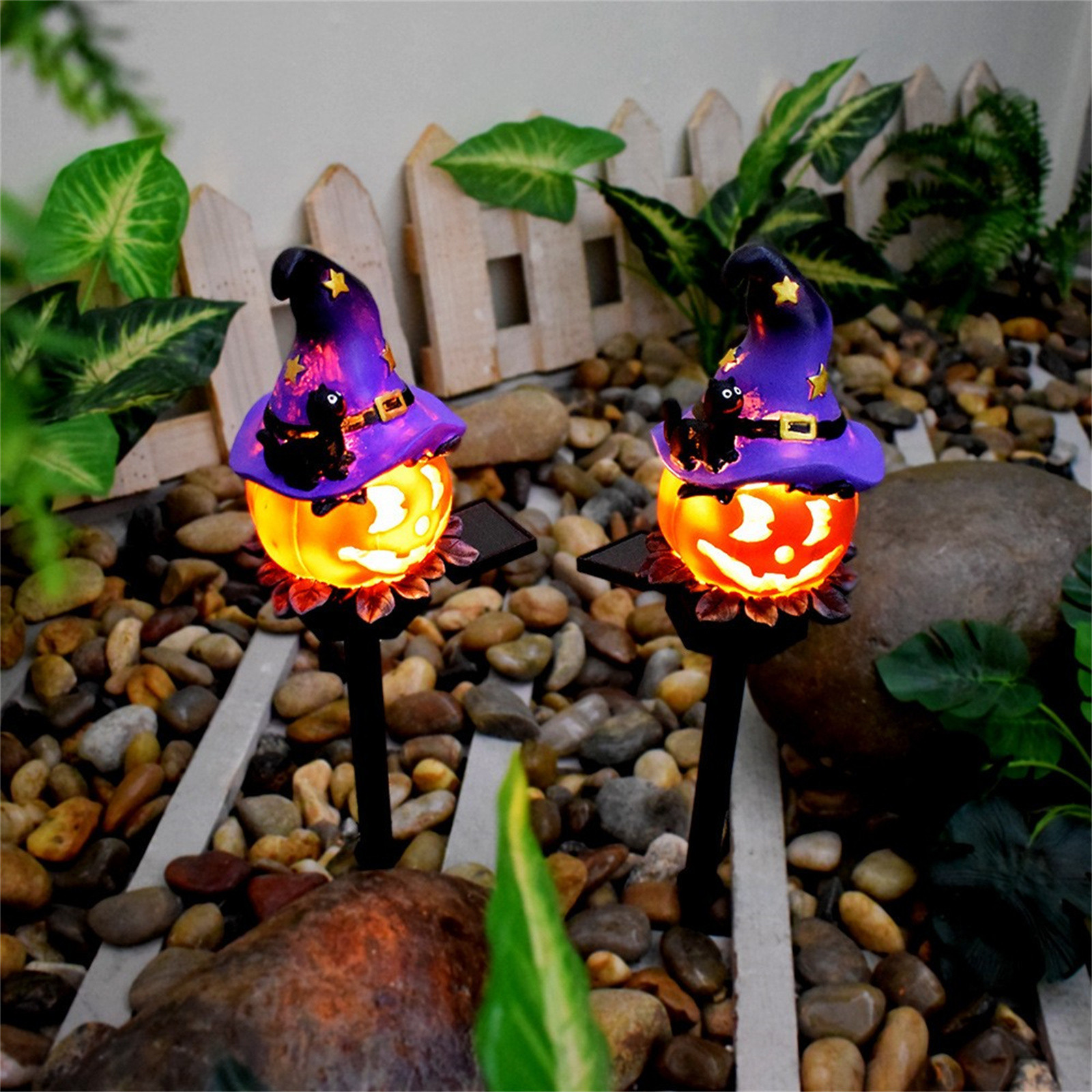 Halloween Solar Powered Pumpkins Outdoor Lights Atmosphere Layout Waterproof Courtyard Garden Scenery Decorative