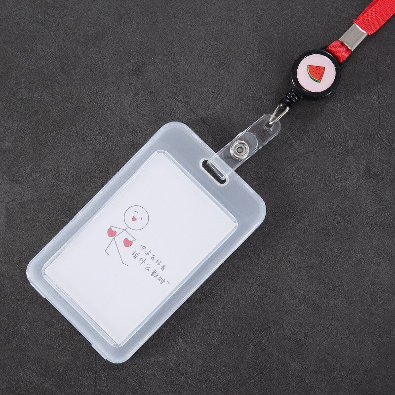 Pvc Transparent Card holder Hanging Rope Cartoon Lovely Document ID Card Holder Student Public Transport Dining-card Holder: 1